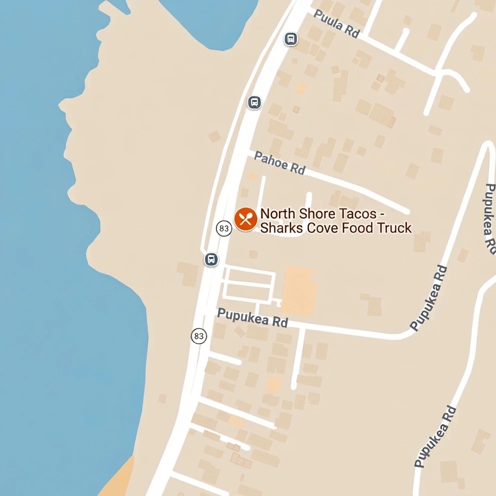 Map to North Shore Tacos Sharks Cove Food Truck