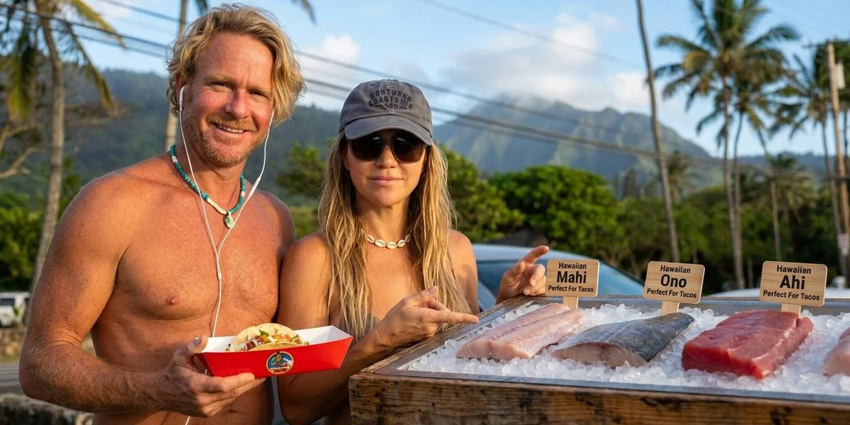 Variety of fresh Hawaiian fish fillets perfect for making tacos